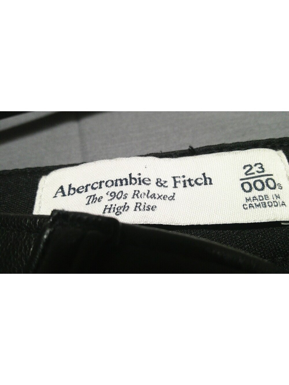 Abercrombie & Fitch The '90s Relaxed High Rise Black Leather